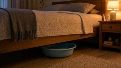 Bacia com água debaixo da cama: a solução simples para a umidade no quarto que exige atenção