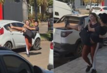 Contadora de Goiás viraliza ao carregar marido e revela como esporte superou depressão pós-parto