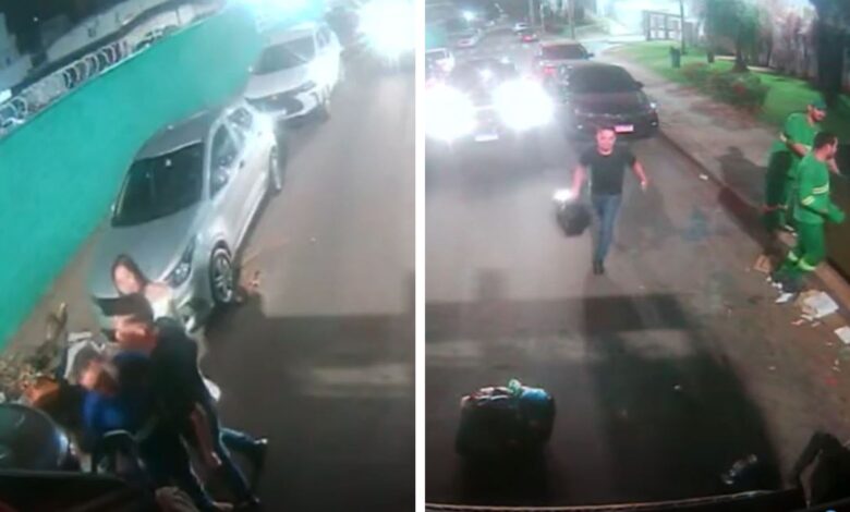 Vídeo flagra agressão contra gari durante jornada de trabalho em Goiânia