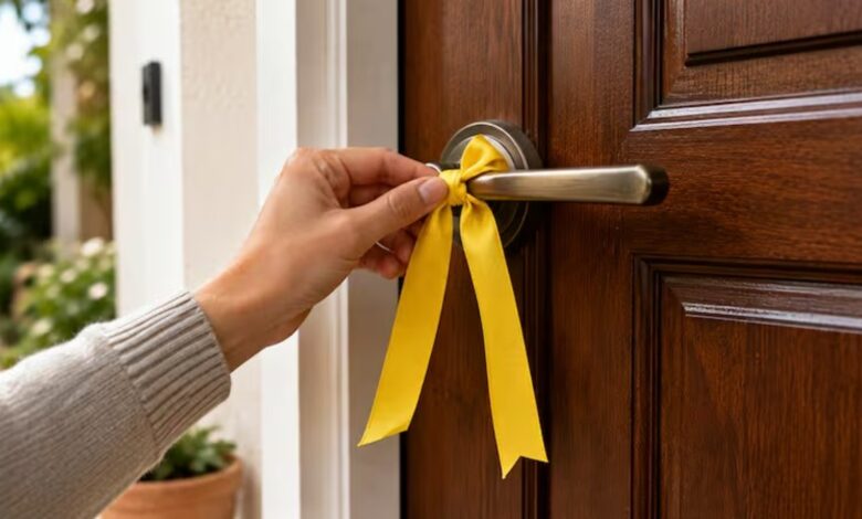 Fitilho amarelo na porta de casa: desvendando o simbolismo de uma antiga tradição
