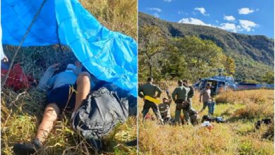 Piloto de parapente fica ferido em acidente e é socorrido por helicóptero em Goiás