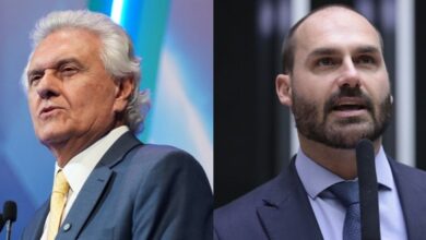 Caiado rebate Eduardo Bolsonaro e classifica parlamentar como pateta da política