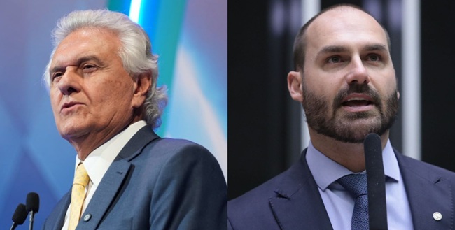 Caiado rebate Eduardo Bolsonaro e classifica parlamentar como pateta da política