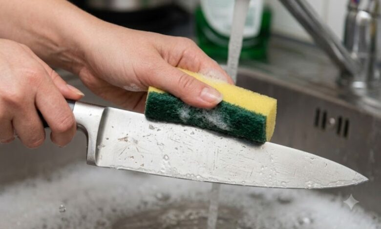 Por que usar o lado verde da esponja na faca é um erro que estraga o corte