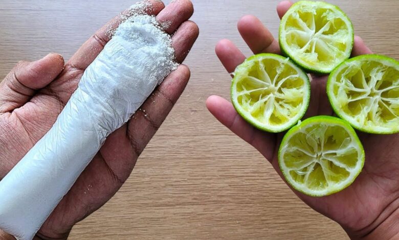 Mistura de casca de limão e bicarbonato: um aliado na limpeza doméstica