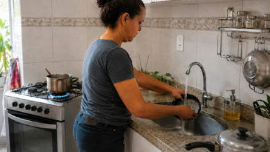 A psicologia por trás do hábito de lavar louça enquanto a comida cozinha