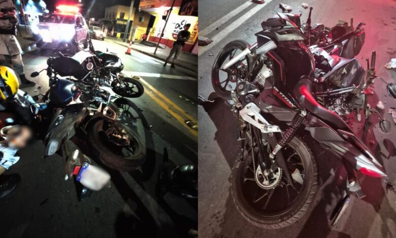 Acidente de moto em Anápolis: jovens ficam gravemente feridos em colisão frontal
