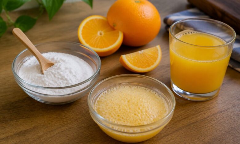 Bicarbonato de sódio e suco de laranja: a verdade sobre a mistura na limpeza doméstica
