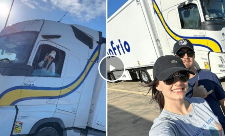 Brasileira troca fábrica por estradas europeias e se torna caminhoneira após anos de dedicação