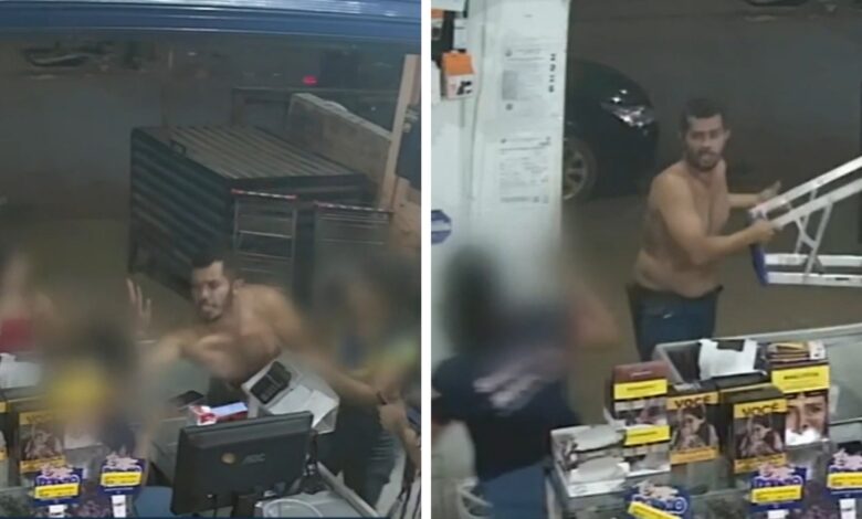 Câmeras de segurança registram agressão violenta contra funcionária em supermercado