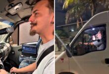 Cantor sertanejo inova com estúdio em van para divulgar DVD no trânsito de Goiânia