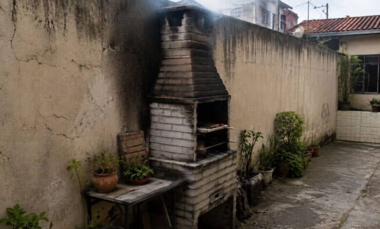 Churrasqueira em muro de divisa gera disputa e notificação de demolição com base no Código Civil