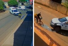 Ciclista sobrevive a atropelamento após colisão entre ambulância e van em Terezópolis