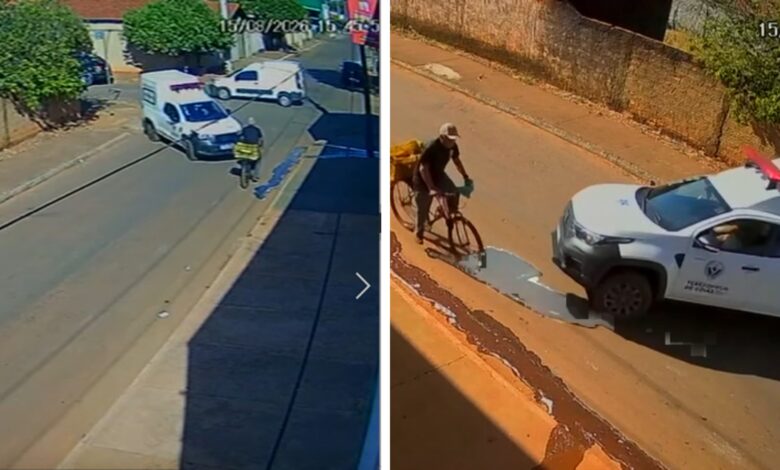 Ciclista sobrevive a atropelamento após colisão entre ambulância e van em Terezópolis