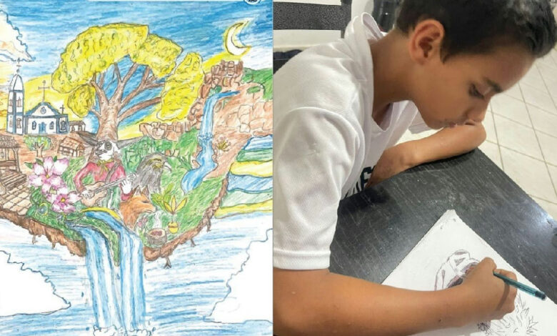 Desenhos de estudantes goianos vão estampar capas de cadernos da rede estadual em 2027