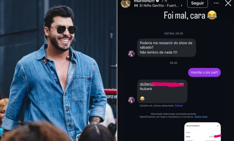 Fã pede reembolso de show por perda de memória e Murilo Huff surpreende com PIX