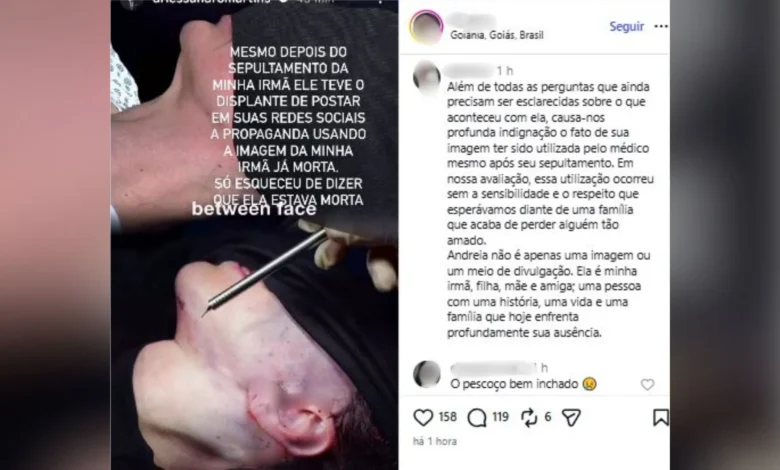 Família acusa médico de manter fotos de paciente morta após plástica para promoção