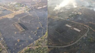 Incêndio atinge área do Parque Telma Ortegal onde estão rejeitos do Césio-137