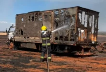 Incêndio em vegetação atinge veículos e deixa um morto em São Luiz do Norte
