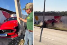 Influenciador tem Mustang destruído após teste de potência em Goiânia