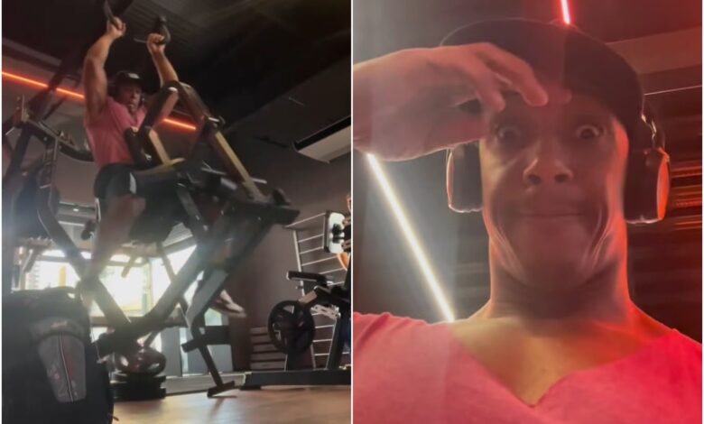 Lutador relata susto após máquina de academia tombar durante treino em Goiânia