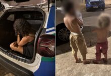 Mãe chora ao reencontrar filhos descalços e sujos após babá ser presa por embriaguez