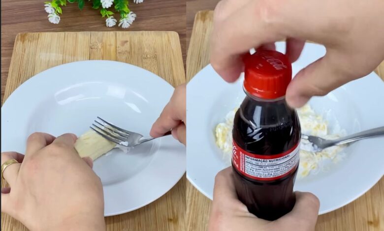 Mistura caseira com banana e refrigerante viraliza para limpeza de utensílios