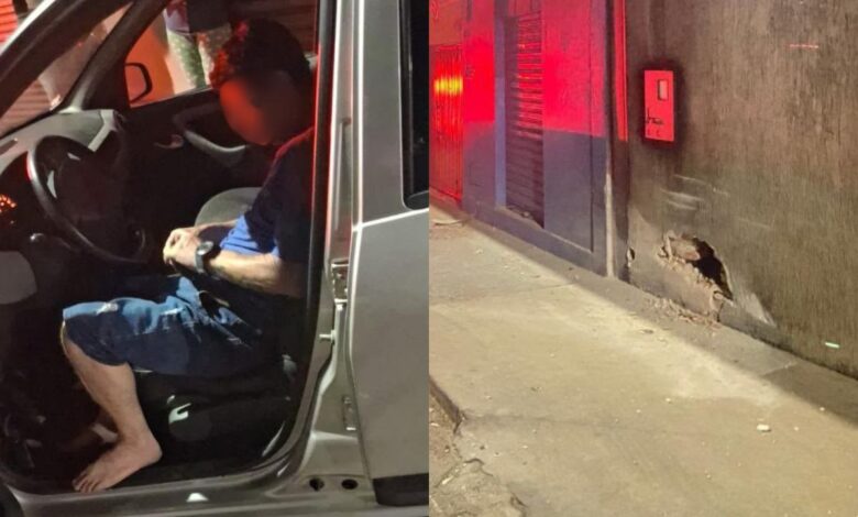 Motorista é detido por embriaguez após colisão contra muro em Anápolis