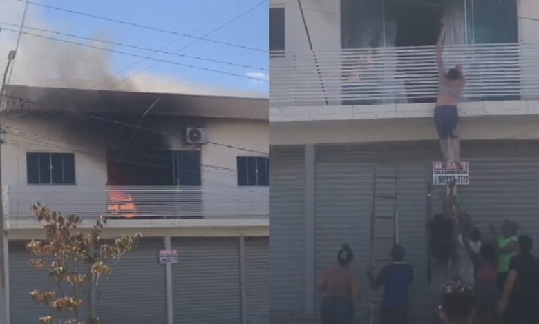 Mulher de 64 anos salta de sacada para escapar de incêndio em Anápolis