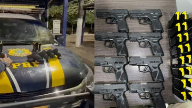 Passageira é detida com arsenal de pistolas em ônibus interestadual na Br-153
