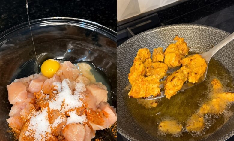 Técnica simples para preparar iscas de frango crocantes e leves