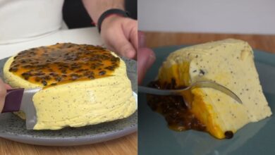 Uma sobremesa de maracujá firme e sem gelatina para celebrar o Dia dos Pais