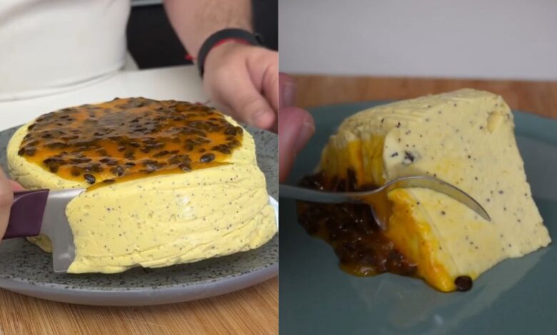 Uma sobremesa de maracujá firme e sem gelatina para celebrar o Dia dos Pais
