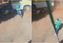 Vídeo chocante: homem escapa por segundos de ônibus escolar desgovernado em Rio Verde