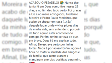 Raphael Sousa, dono da Choquei, é solto após 29 dias e desabafa: "acabou o pesadelo"