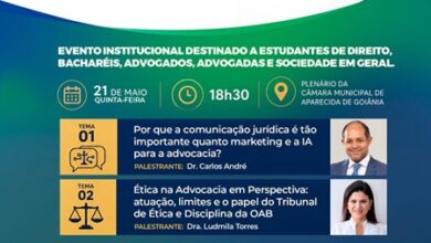 Câmara de Aparecida promove aula magna para debater futuro da advocacia e ética