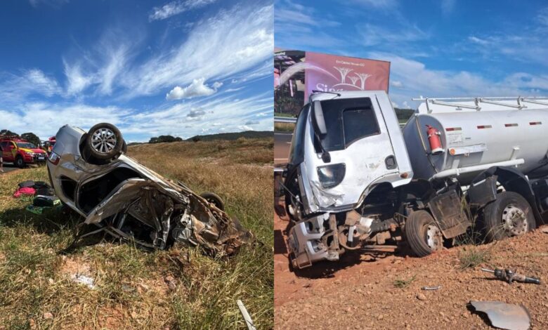 Colisão fatal entre carro e caminhão deixa um morto na rodovia Go-139 em Caldas Novas