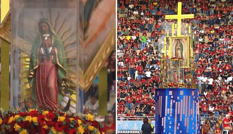 Imagem de Nossa Senhora de Guadalupe cai de 5 metros e permanece intacta em Goiânia