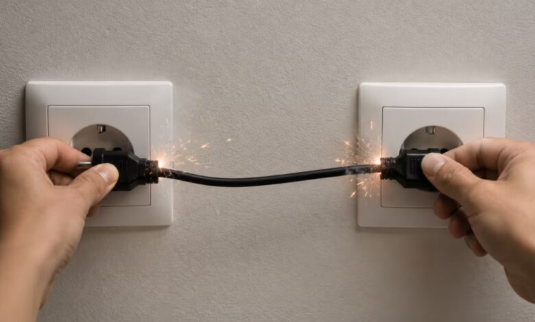 Risco fatal: eletricistas explicam por que ligar duas tomadas com cabo é perigoso