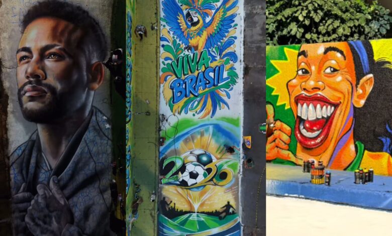 Grafite em Trindade celebra a Copa do Mundo com homenagens a Neymar e ídolos