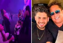 Zé Felipe emociona fãs ao dividir palco com filhos e pai, Leonardo, em show especial em Goiânia