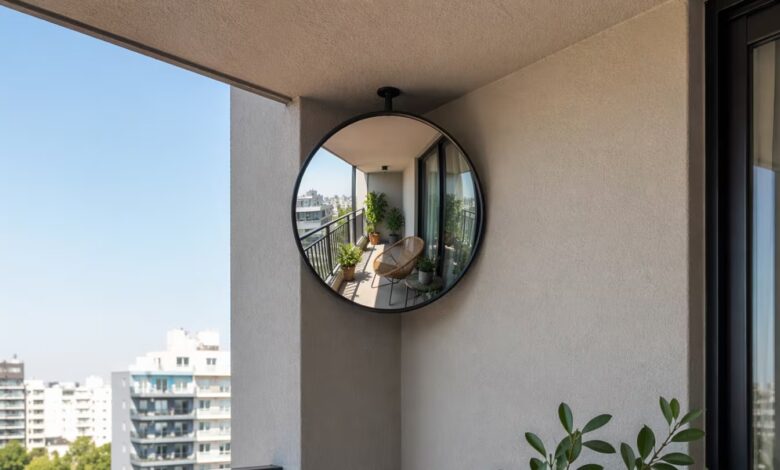 O segredo do espelho na varanda: como um detalhe simples otimiza luz e espaço em ambientes compactos