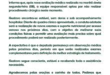 Equipe médica descarta cirurgia imediata para o deputado Gustavo Gayer