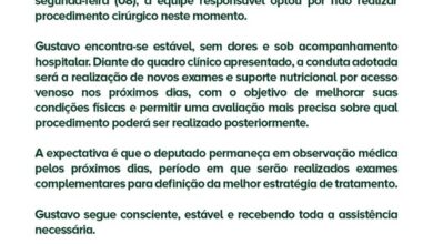 Equipe médica descarta cirurgia imediata para o deputado Gustavo Gayer