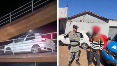 Motorista dirige sobre passarela de pedestres na Br-060 e alega embriaguez após prisão