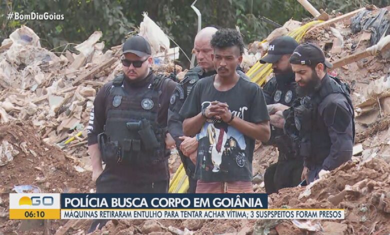 Goiânia: Polícia mobiliza máquinas em busca de corpo e prende três suspeitos em área de entulho