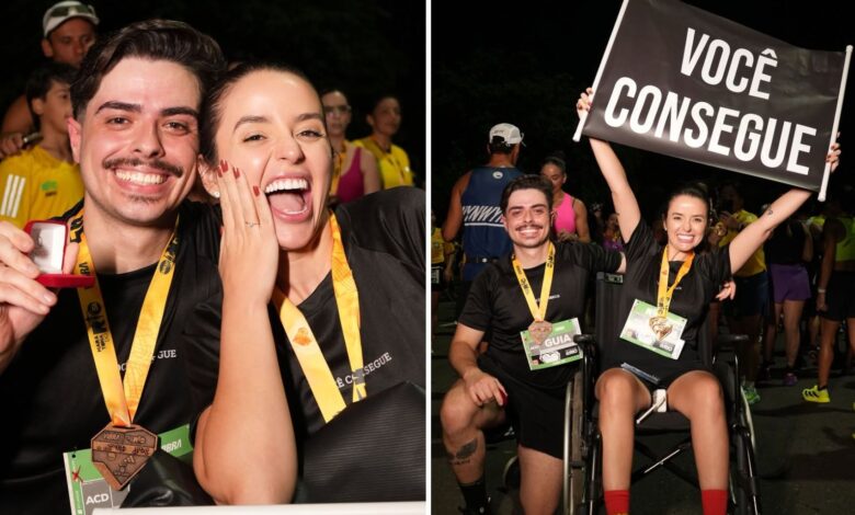 Emoção na Maratona do Rio: fisioterapeuta que superou tetraplegia é pedida em casamento