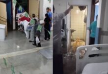 Temporal causa alagamentos e danos estruturais na Santa Casa de Goiânia
