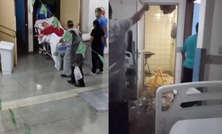 Temporal causa alagamentos e danos estruturais na Santa Casa de Goiânia