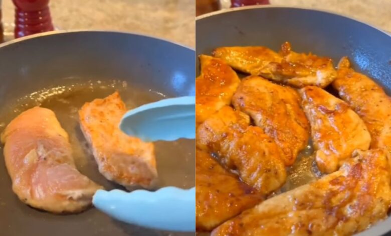 Vinagre na frigideira: o segredo dos chefs para um peito de frango suculento e dourado